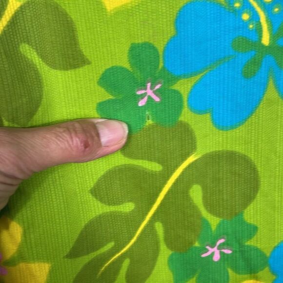 Vintage Kaikamahine Honolulu Green 60’s Tropical Hawaiian Floral Medium EUC - Picture 4 of 10